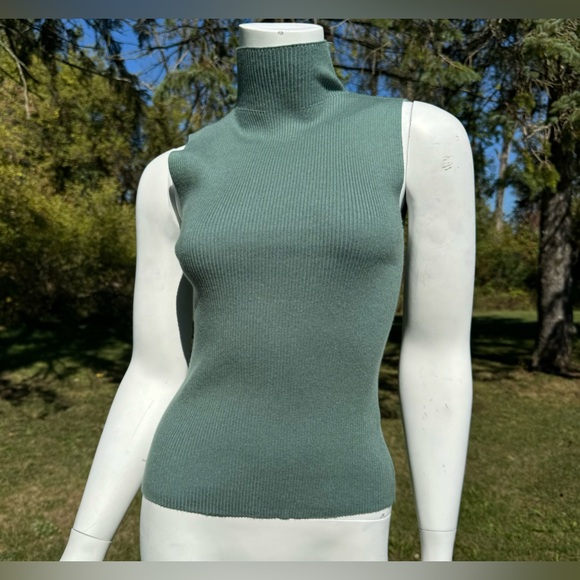 NWT Teal Ribbed Turtleneck Tanktop 'Sweewe Paris' Small Shabby Chic - Picture 1 of 4